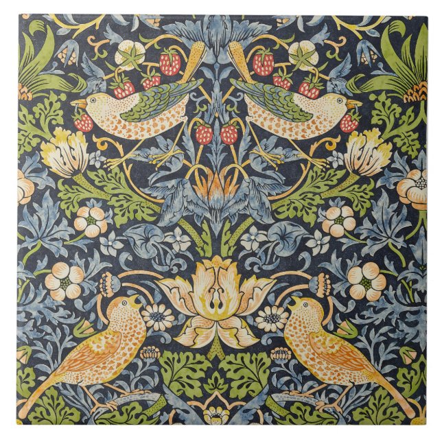 William Morris - Strawberry Diief Floral Pattern Fliese (Vorderseite)