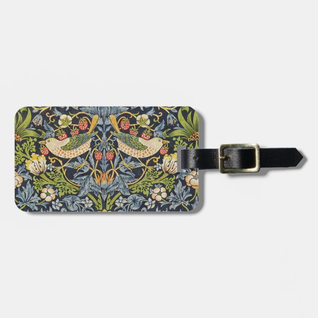 William Morris - Strawberry Diief Floral Pattern Gepäckanhänger (Vorderseite horizontal)