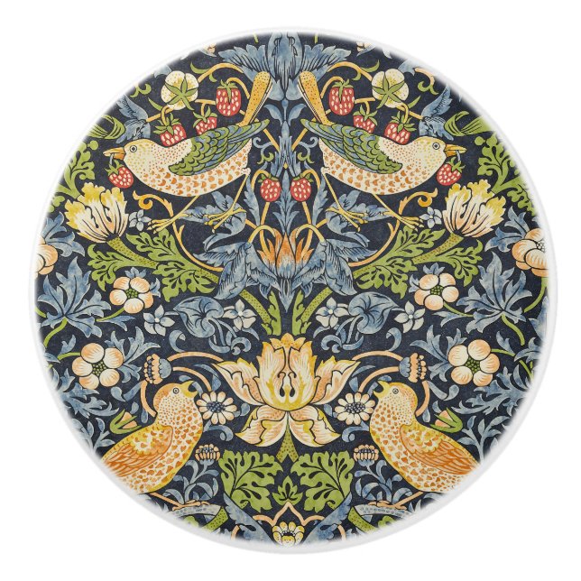 William Morris - Strawberry Diief Floral Pattern Keramikknauf (Vorderseite)