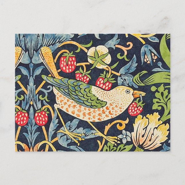 William Morris Strawberry Diief Floral Pattern Postkarte (Vorderseite)