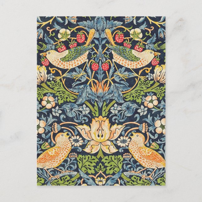 William Morris Strawberry Diief Floral Pattern Postkarte (Vorderseite)