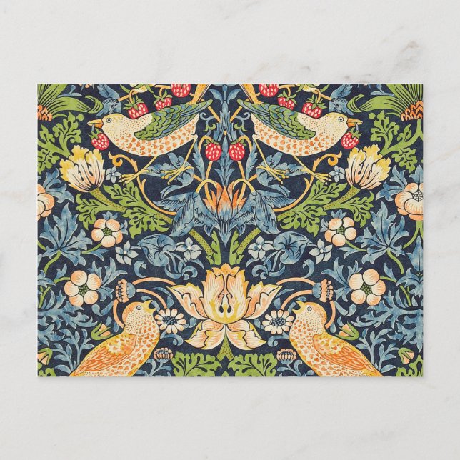 William Morris Strawberry Diief Floral Pattern Postkarte (Vorderseite)