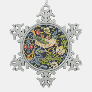 William Morris - Strawberry Diief Floral Pattern Schneeflocken Zinn-Ornament