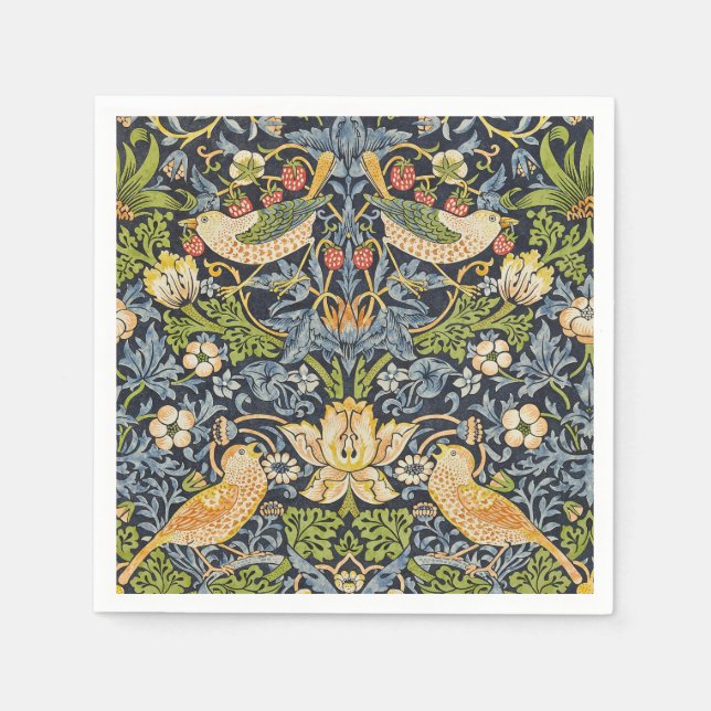 William Morris - Strawberry Diief Floral Pattern Serviette (Vorderseite)