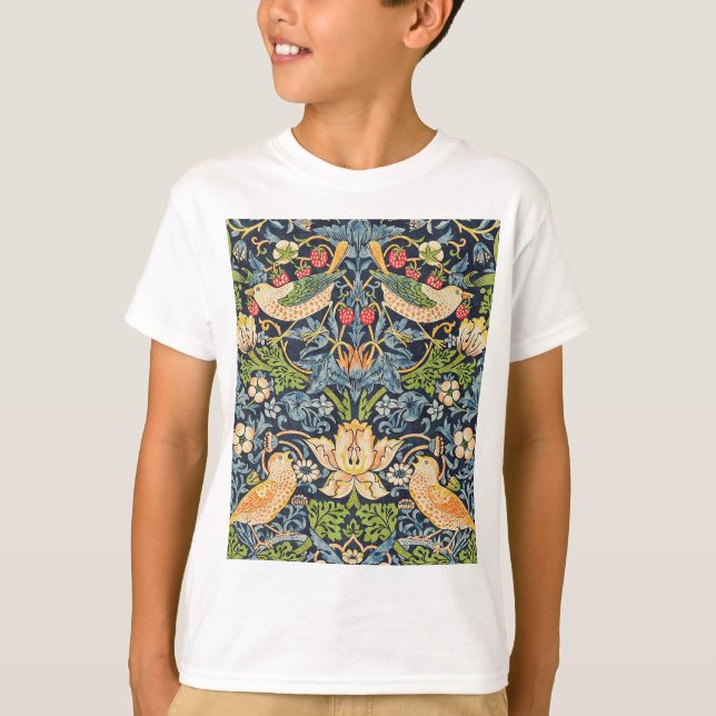 William Morris Strawberry Diief Floral Pattern T-Shirt (Vorderseite)