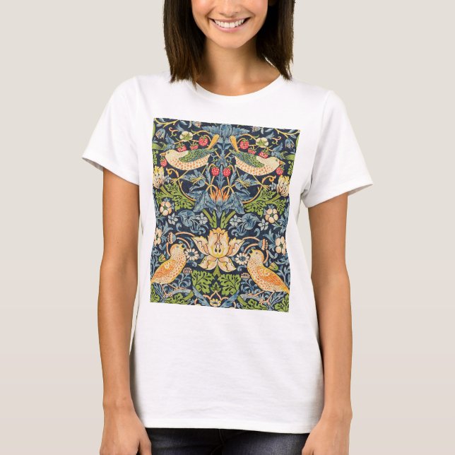 William Morris Strawberry Diief Floral Pattern T-Shirt (Vorderseite)