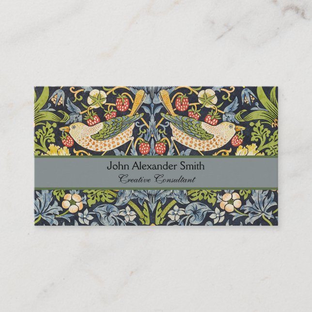 William Morris - Strawberry Diief Floral Pattern Visitenkarte (Vorderseite)