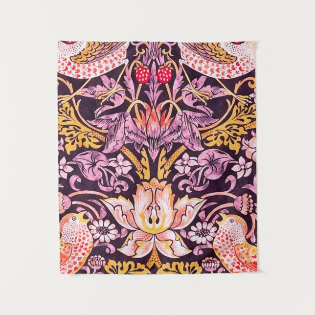 William Morris Strawberry Diief Lila Version Wandteppich (Vorderseite)