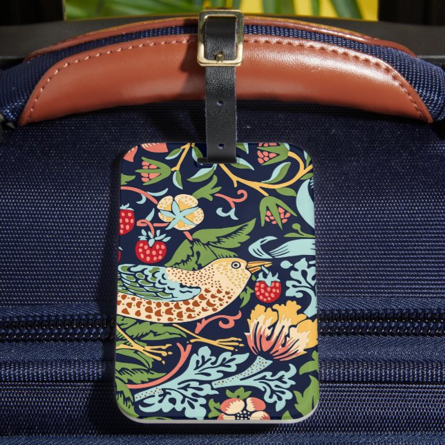 William Morris Strawberry Diief Luggage Tag Gepäckanhänger (Vorderseite Insitu 2)
