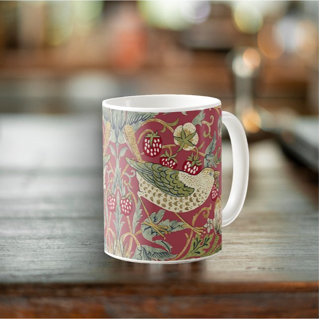 William Morris Strawberry Diief Textile Pattern Kaffeetasse (Von Creator hochgeladen)