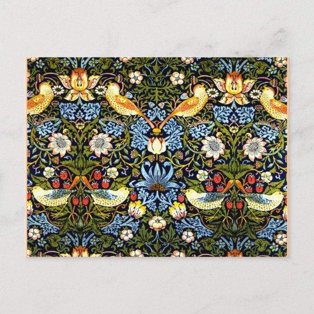 William Morris: Strawberry Diief Vintages Design Postkarte (Vorderseite)