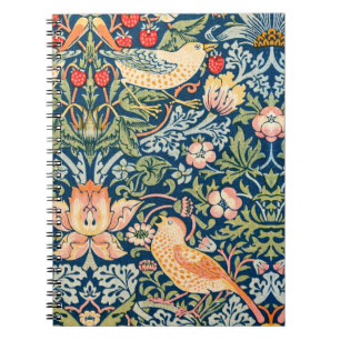William Morris Strawberry Diief Vogel Notizblock