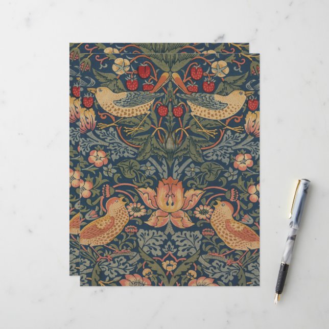 William Morris Strawberry Dives Birds (Vorderseite/Rückseite Beispiel)