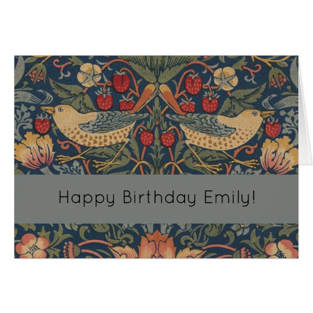 William Morris Strawberry Dives Birds (Vorderseite (Horizontal))