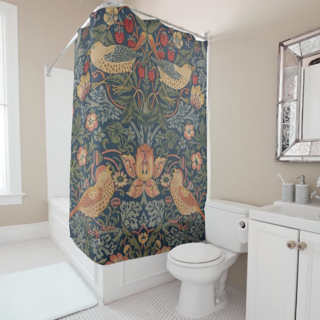 William Morris Strawberry Dives Birds Duschvorhang (Beispiel)