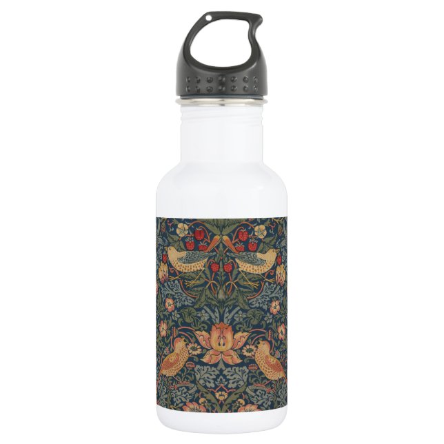 William Morris Strawberry Dives Birds Edelstahlflasche (Vorderseite)
