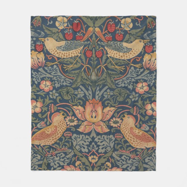 William Morris Strawberry Dives Birds Fleecedecke (Vorderseite)