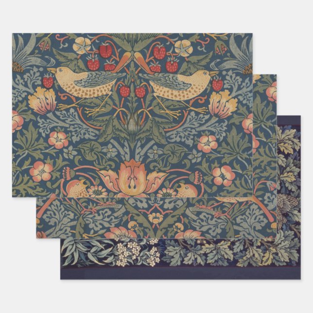 William Morris Strawberry Dives Birds Geschenkpapier Set (Set)
