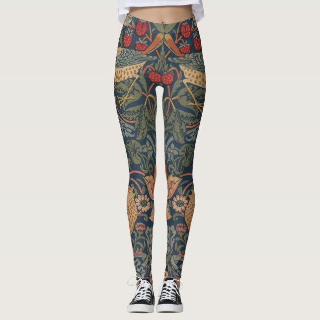 William Morris Strawberry Dives Birds Leggings (Vorderseite)