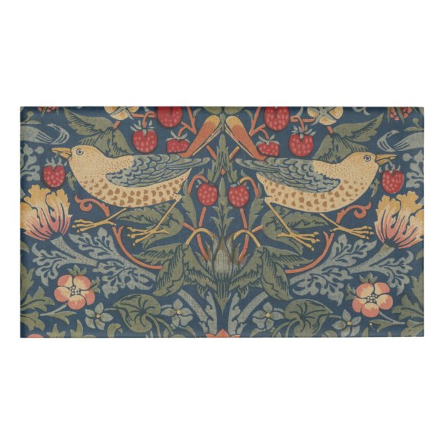 William Morris Strawberry Dives Birds Namenschild (Vorderseite)