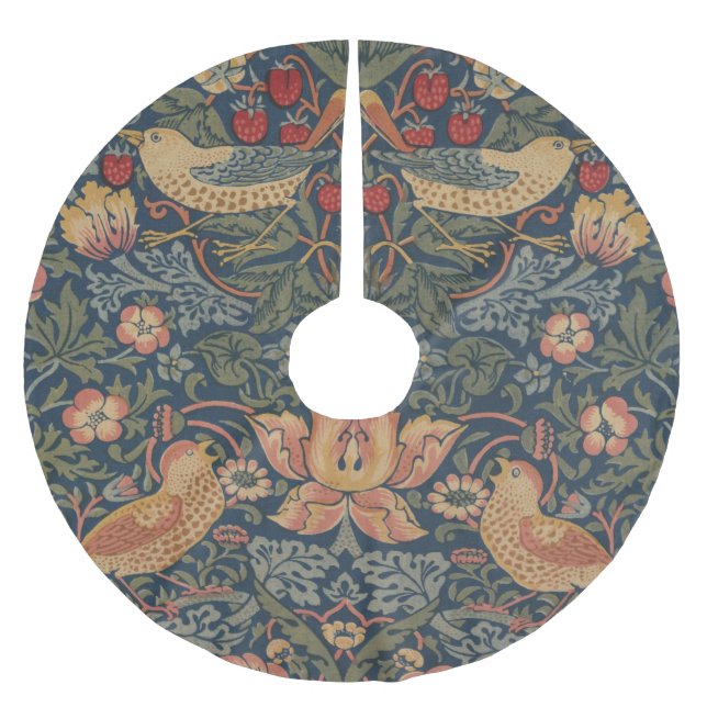 William Morris Strawberry Dives Birds Polyester Weihnachtsbaumdecke (Vorderseite)