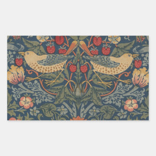 William Morris Strawberry Dives Birds Rechteckiger Aufkleber