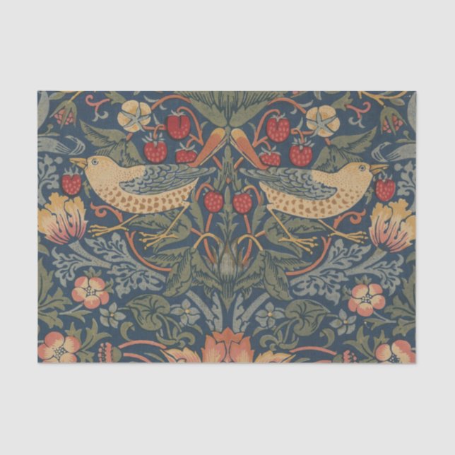 William Morris Strawberry Dives Birds Seidenpapier (Vorderseite)