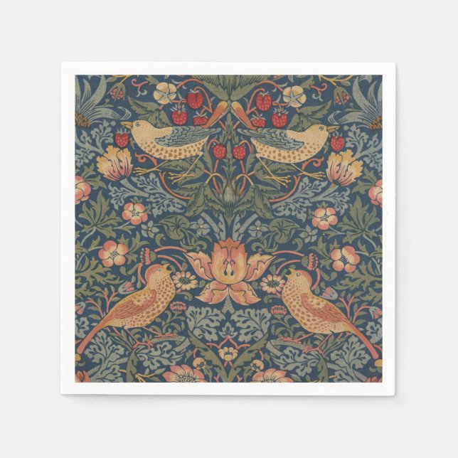 William Morris Strawberry Dives Birds Serviette (Vorderseite)