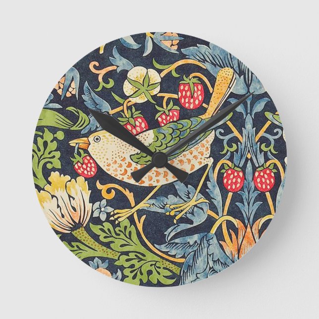 William Morris Strawberry Runde Wanduhr (Vorderseite)