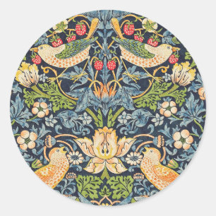 William Morris Strawberry Runder Aufkleber