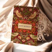 William Morris Strawberry Thief Birthday Card