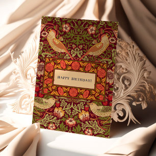 William Morris Strawberry Thief Birthday Card Karte