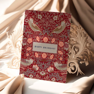 William Morris Strawberry Thief Birthday Card Karte