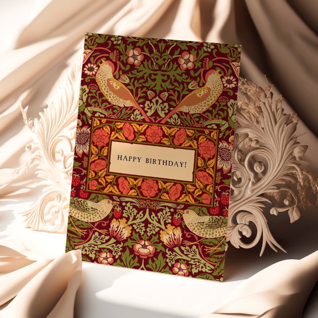 William Morris Strawberry Thief Birthday Card Karte (Von Creator hochgeladen)