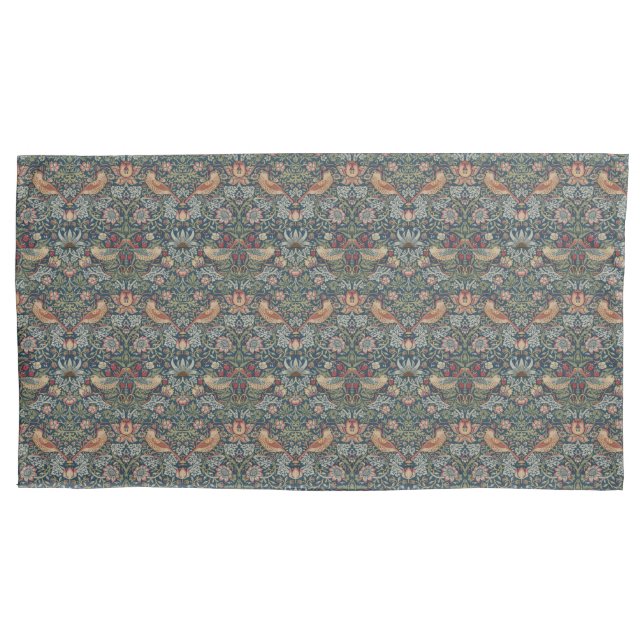William Morris: Strawberry Thief Blue Pillowcase Kissenbezug (Vorderseite)