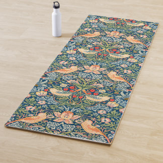 William Morris Strawberry Thief Blumenmuster Yogamatte