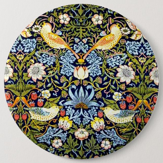 William Morris, Strawberry Thief, Button (Vorderseite)