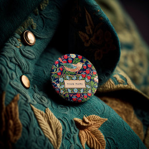 William Morris Strawberry Thief Button
