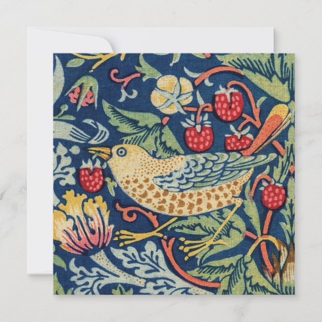 William Morris - Strawberry Thief Dankeskarte (Vorderseite)