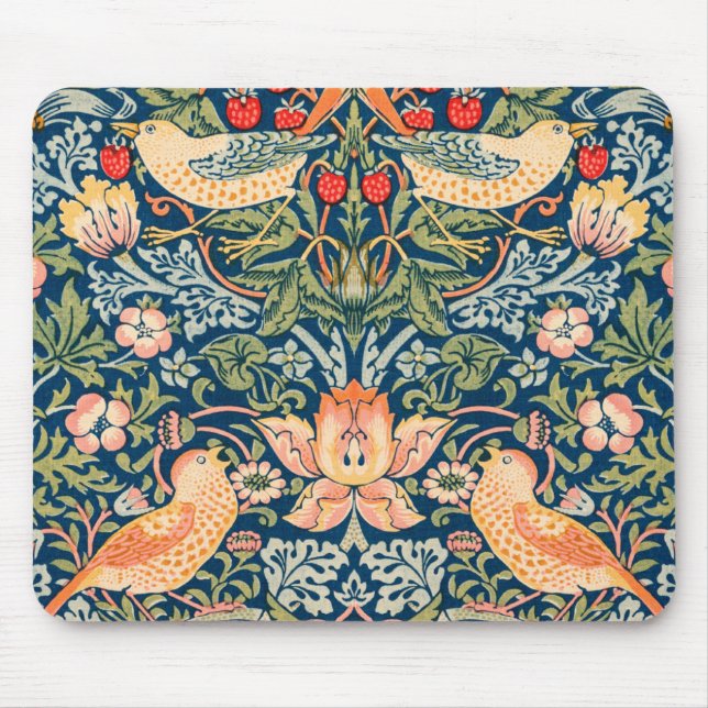 William Morris Strawberry Thief Design Mousepad (Vorne)