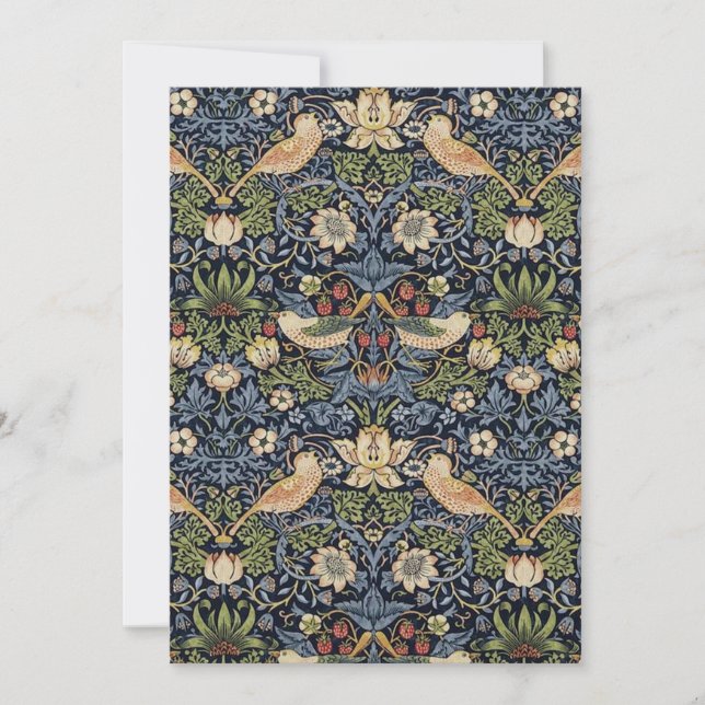 William Morris Strawberry Thief Einladung (Vorderseite)