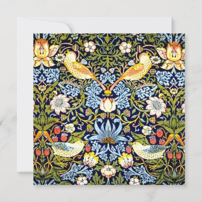 William Morris, Strawberry Thief, Feiertagskarte (Vorderseite)