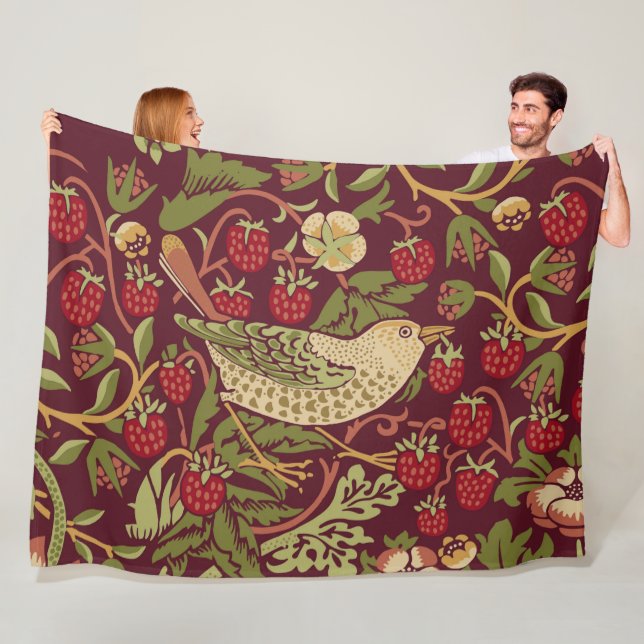 William Morris Strawberry Thief Fleece Blanket (Beispiel)