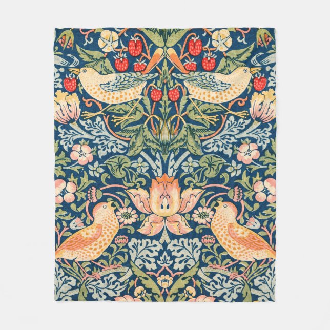 William Morris Strawberry Thief Fleece Blanket (Vorderseite)