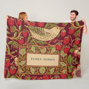 William Morris Strawberry Thief Fleece-Decke Fleecedecke