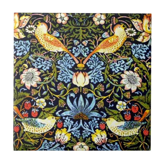 William Morris - Strawberry Thief Fliese (Vorderseite)
