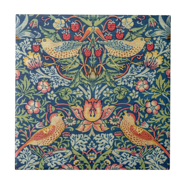 William Morris - Strawberry Thief Fliese (Vorderseite)