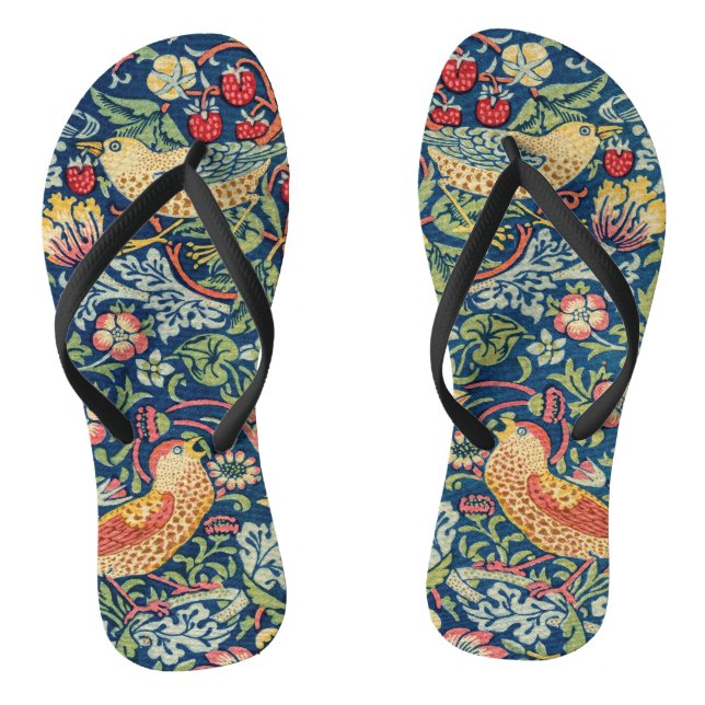 William Morris - Strawberry Thief Flip Flops (Fußbett)
