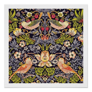 William Morris Strawberry Thief Floral Art Nouveau Poster