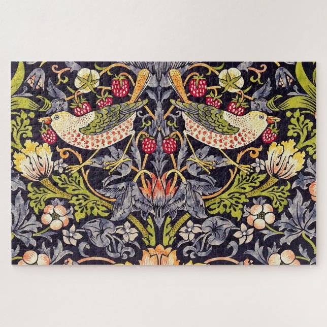 William Morris Strawberry Thief Floral Art Nouveau Puzzle (Horizontal)